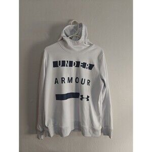 Under Armour Cold Gear Pullover Hoodie Graphic Logo Women's Large Loose Fit